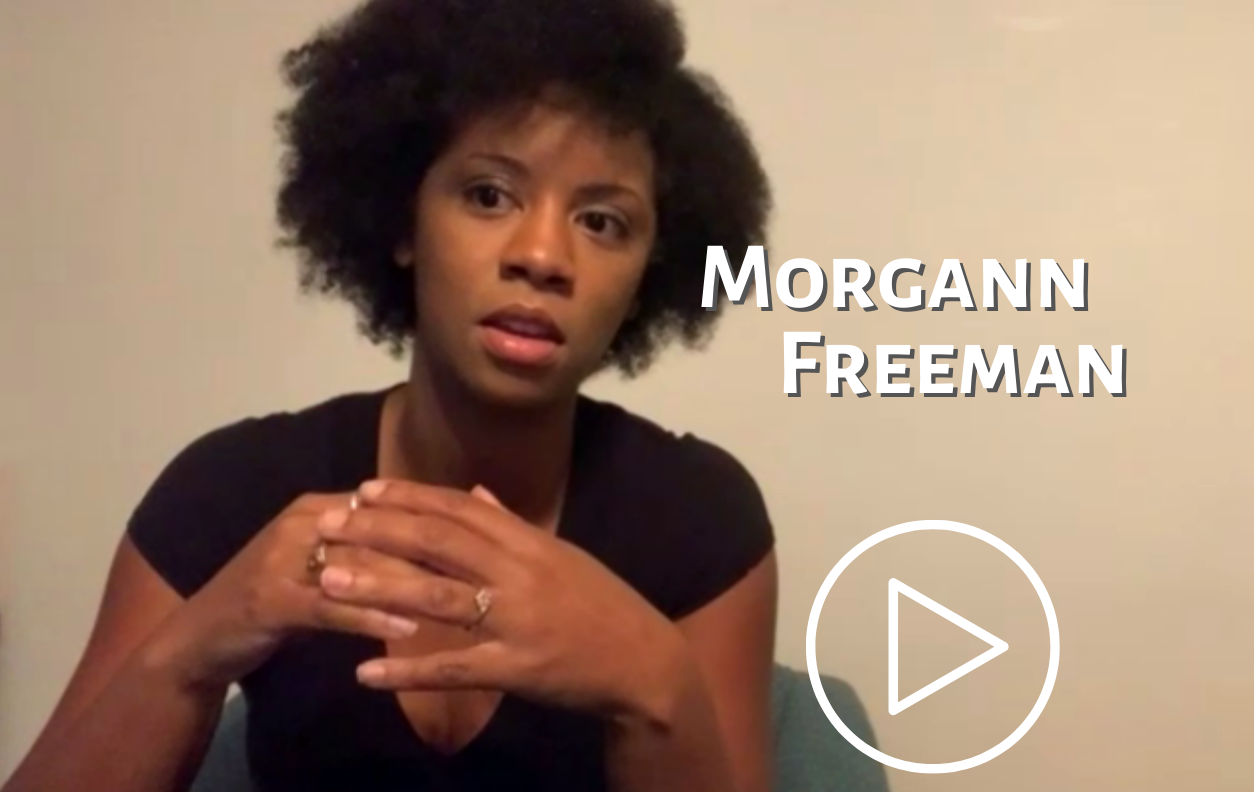 Link to Morgann Freeman's interview. She sits and looks thoughtfully off to the side.